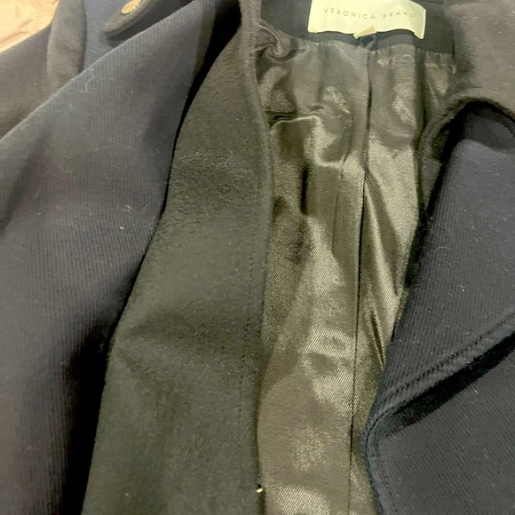 Veronica Beard Wool Trench coat with motorcycle and zipper detail sz 8 EUC - Picture 6 of 9